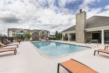 Private pool with expansive sun deck